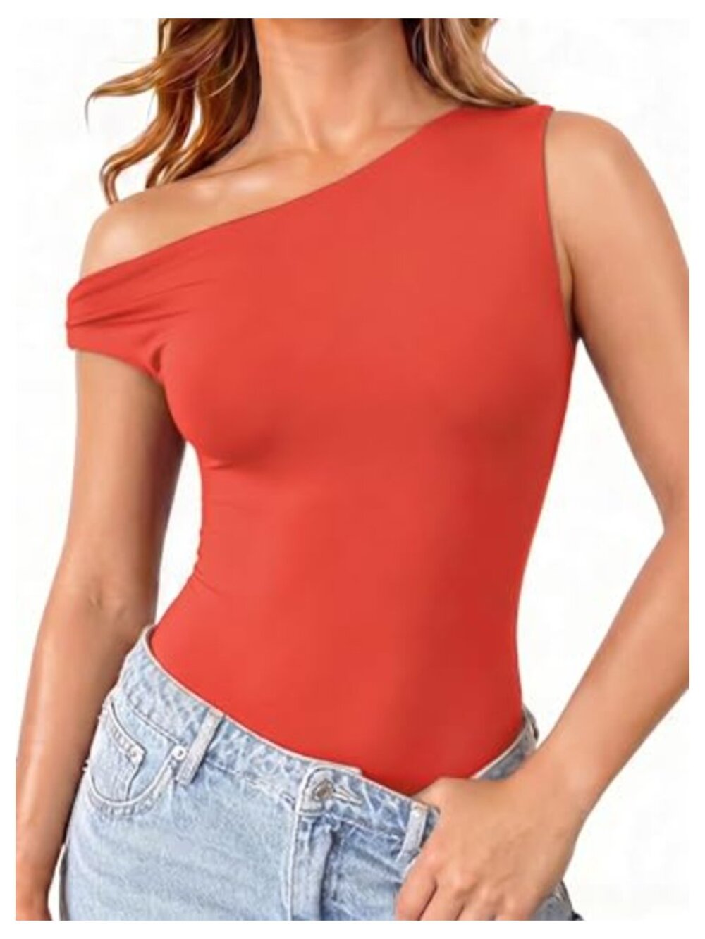 Off Shoulder Bodysuit Women Thong Back Snap Closure Nylon Spandex